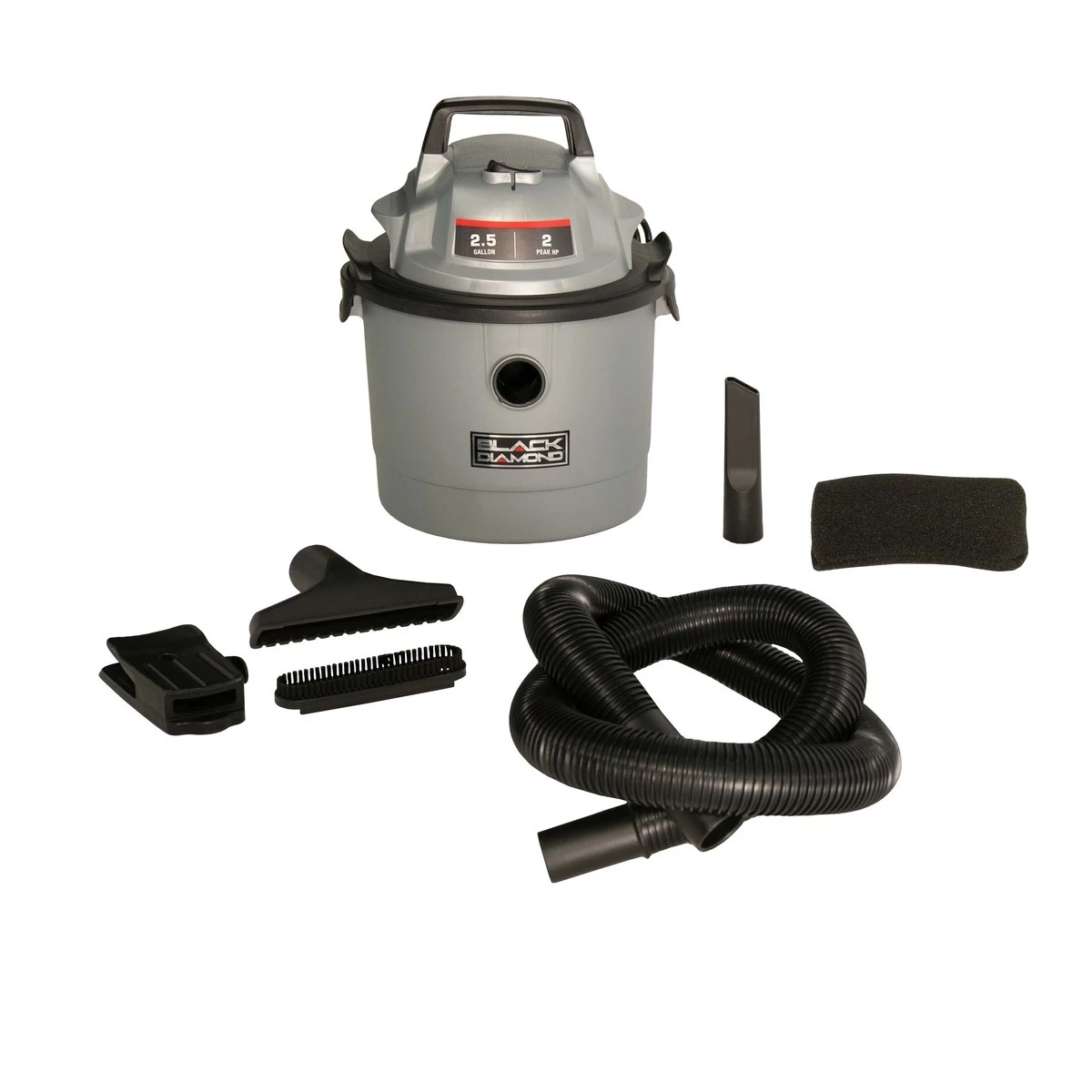Black Diamond Wet / Dry Vacuum, 2 HP, VOM205P 3801, 2.5 Gallon 4 Black Diamond Wet / Dry Vacuum, 2 HP, VOM205P 3801, 2.5 Gallon - Image 2
