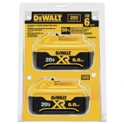 DEWALT Premium XR 6.0 Ah Lithium Ion Battery, 20V MAX, 2-pack, DCB206-2