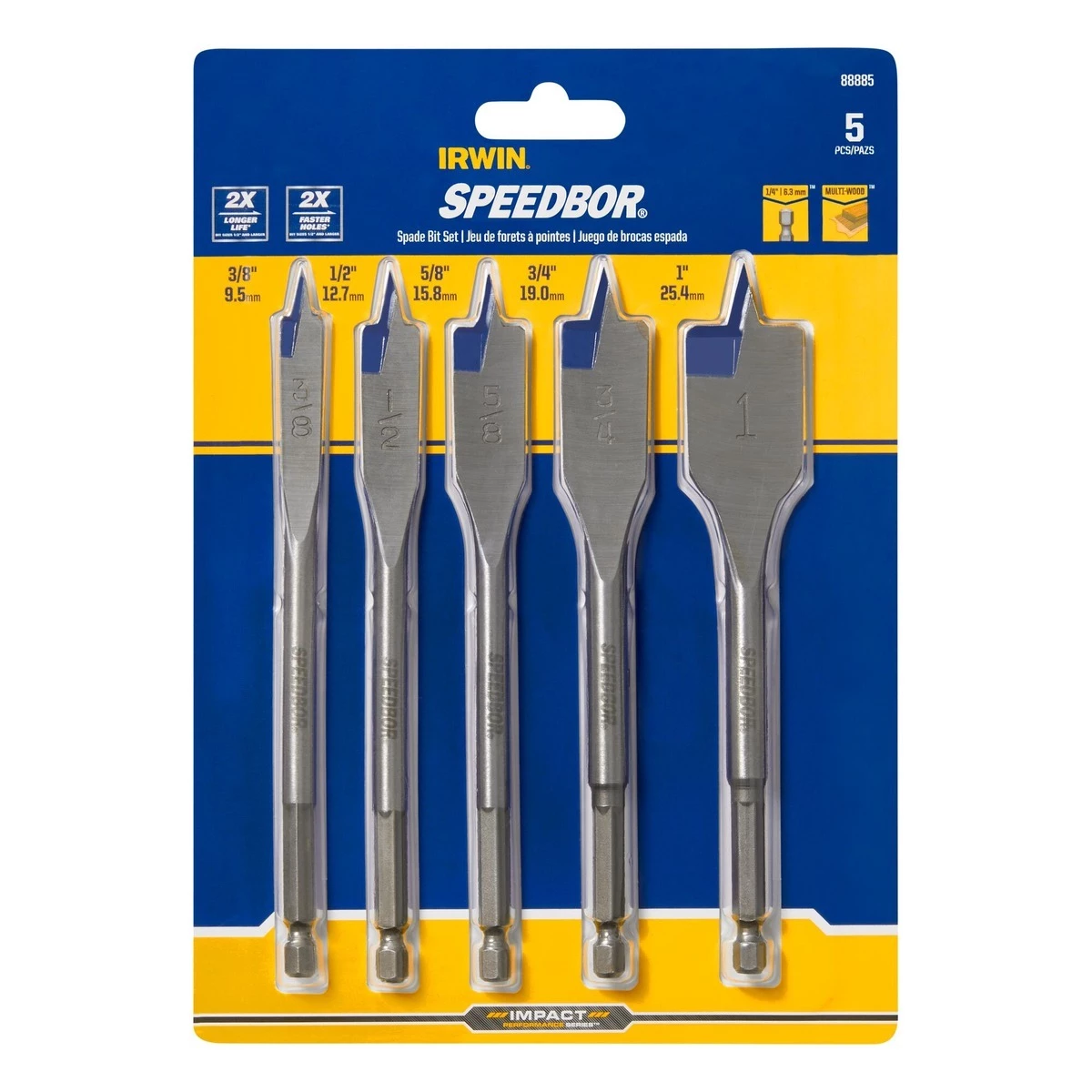 Irwin Speedbor Blue Groove Bit Set, 5-Count, 88885 5 Irwin Speedbor Blue Groove Bit Set, 5-Count, 88885 - Image 3