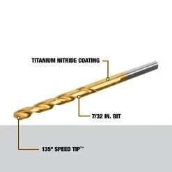 DEWALT Titanium Nitride Split Point Drill Bit, 7/32 IN, DW1314 -Tools Elegant shop sftp a s assets20220714000000367