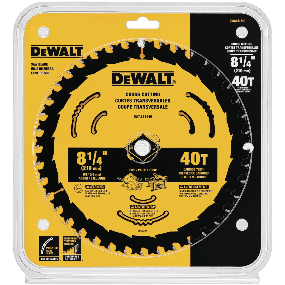 DEWALT Circular Saw Blade, 40T, 8-1/4 IN, DWA181440 6 DEWALT Circular Saw Blade, 40T, 8-1/4 IN, DWA181440 - Image 4