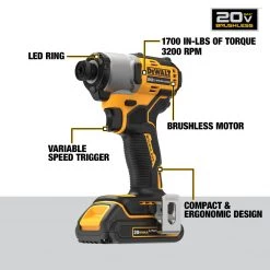 DEWALT Brushless Cordless Impact Driver Kit, 1/4 IN, 20V MAX, DCF840C2 -Tools Elegant shop sftp a s assets20220714000000464