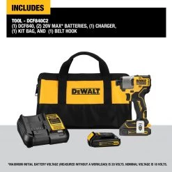 DEWALT Brushless Cordless Impact Driver Kit, 1/4 IN, 20V MAX, DCF840C2 -Tools Elegant shop sftp a s assets20220714000000465