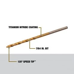 DEWALT Titanium Nitride Coated Split Point Drill Bit, 7/64 IN, DW1307 -Tools Elegant shop sftp a s assets20220714000000529