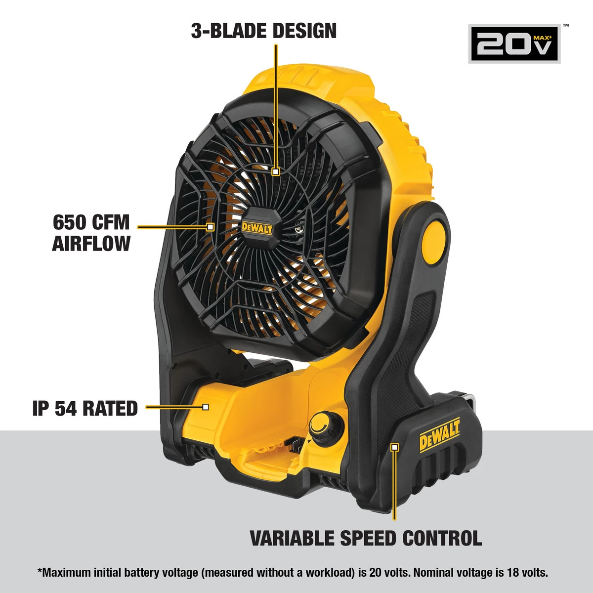 DEWALT Jobsite Fan (Bare Tool), 20V MAX, DCE512B 4 DEWALT Jobsite Fan (Bare Tool), 20V MAX, DCE512B - Image 2