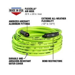 Flexzilla Air Hose, 1/4 IN MNPT Fittings, HFZ3850YW2, 3/8 IN x 50 FT -Tools Elegant shop sftp a s assets20220720000000007