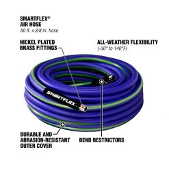 Smartflex Air Hose, 1/4 IN MNPT Fittings, HSF3850BL2, 3/8 IN x 50 FT 14 Smartflex Air Hose, 1/4 IN MNPT Fittings, HSF3850BL2, 3/8 IN x 50 FT -Tools Elegant shop sftp a s assets20220720000000036